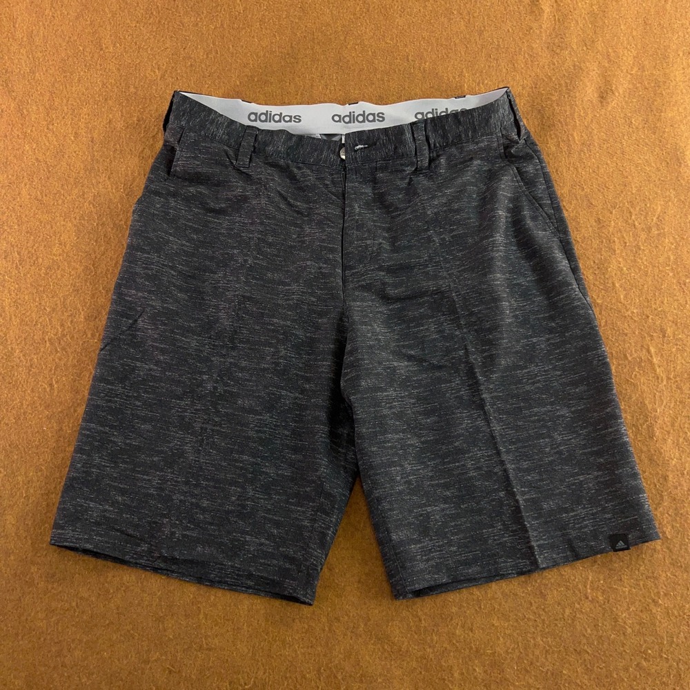 Adidas Mens 35 Grey Heathered Stretch Performance Golf Shorts